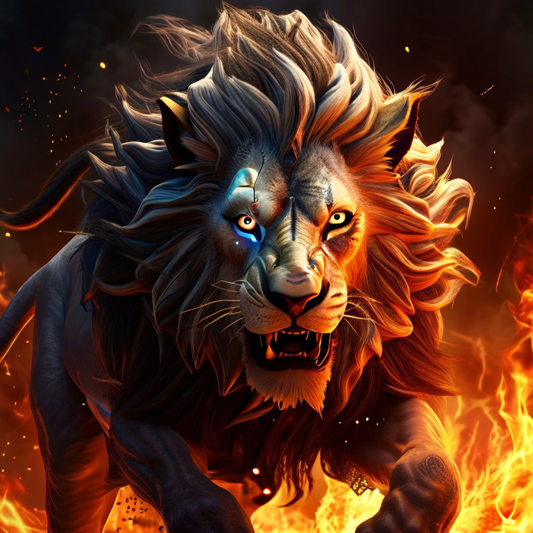 lion on fire